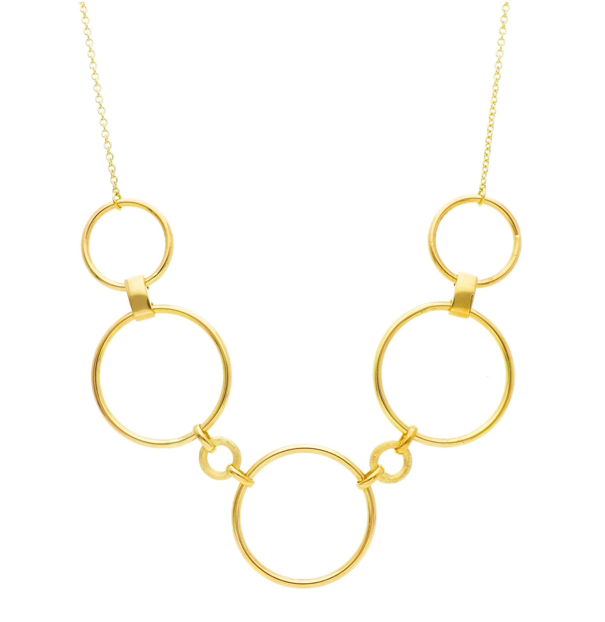 Golden necklace k14 with golden rings   (code S242439)